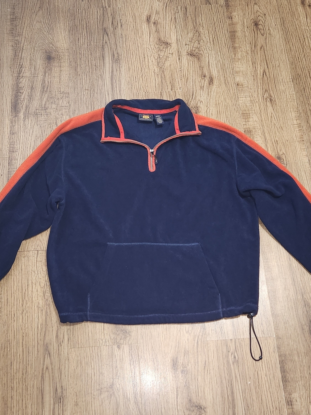 Route 66 Navy Zip-Up Fleece with Orange Trim